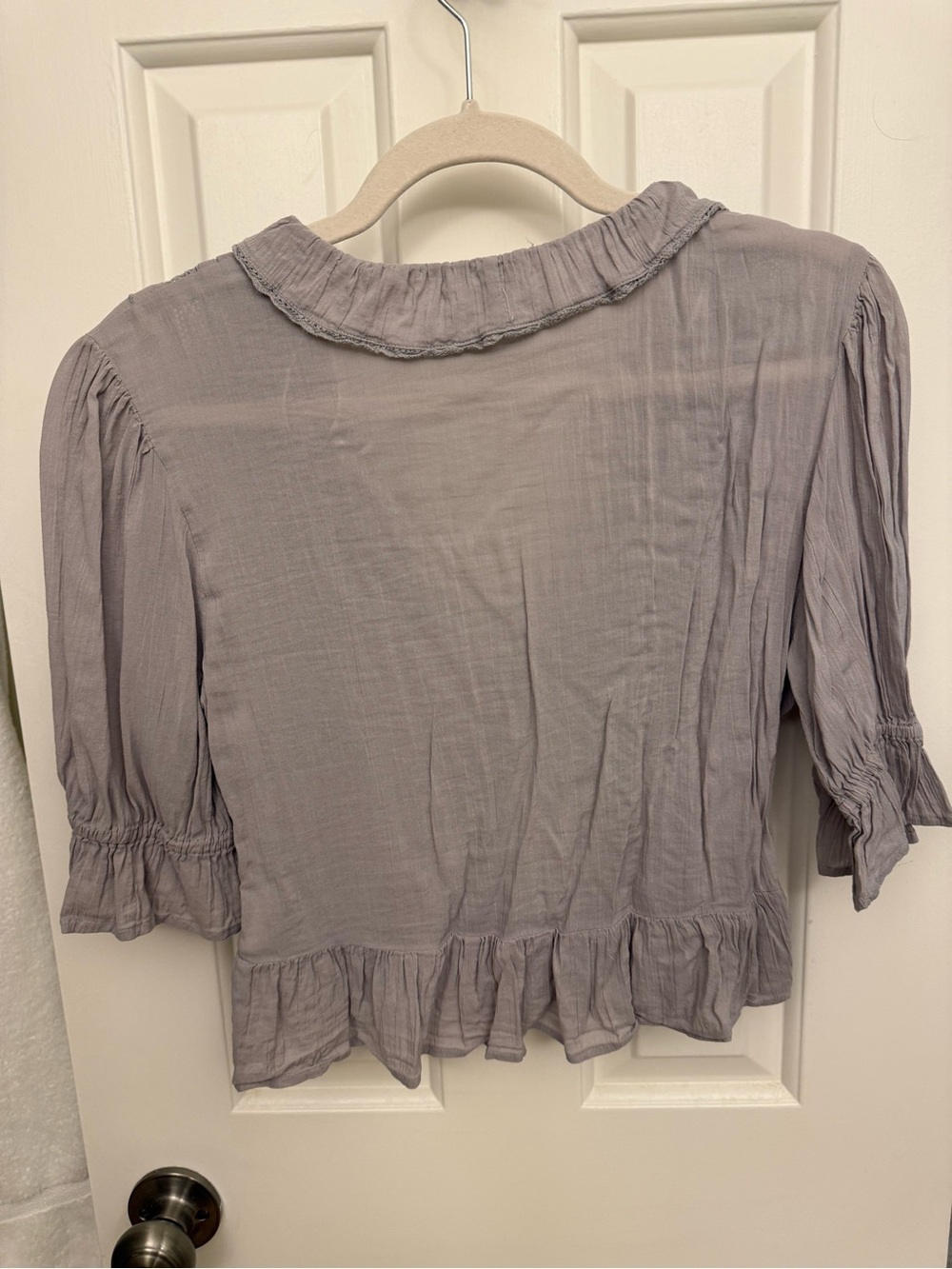 Grey Ruffle Bohemian Top - Picture 3 of 5